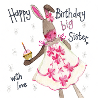 BIG SISTER RABBIT BIRTHDAY GREETING CARD