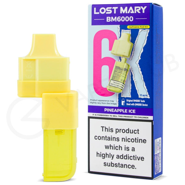 Lost Mary BM6000 Pod Pineapple Ice 20mg POD ONLY