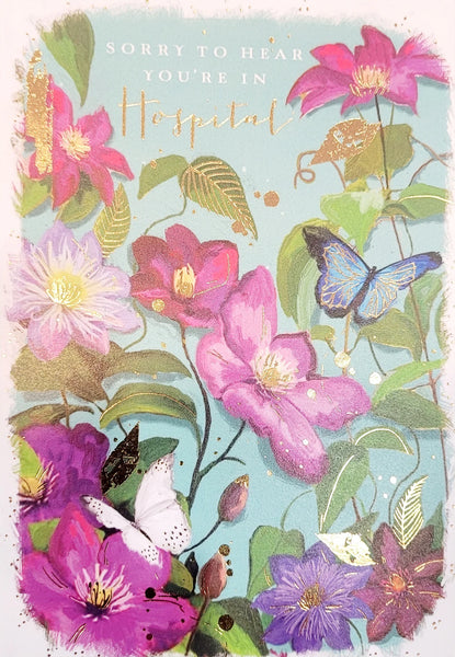 HOSPITAL / CLEMATIS GREETING CARD
