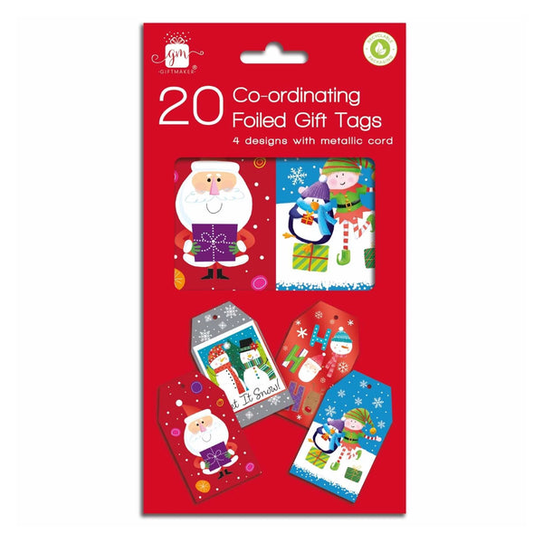 Christmas Co-ord Novelty Tags 20Pk