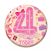 Birthday Badge - Age 4 - Girl - Assorted Designs
