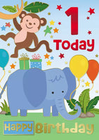 Age 1 Boy birthday Card