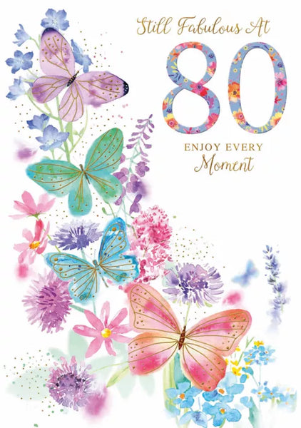 CARD ESS FEMALE AGE 80 TRAD 80TH BIRTHDAY CARD