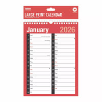 2026 RED/BLACK EXTRA WIDE ENGAGEMENT CALENDAR