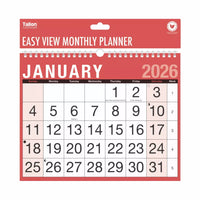 RED/BLACK BOLD TYPE SPIRAL CALENDAR 2026