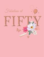 TIMELESS AGE 50 FEM TRAD 50TH BIRTHDAY CARD