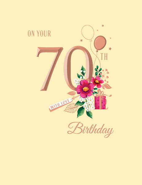 TIMELESS AGE 70 FEM TRAD 70TH BIRTHDAY CARD