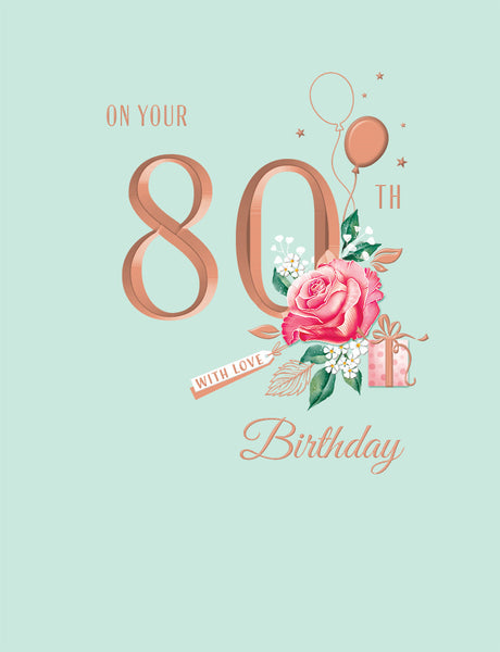 TIMELESS AGE 80 FEM TRAD 80TH BIRTHDAY CARD