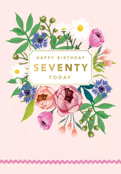 PETALS AGE 70 FEM TRAD 70TH BIRTHDAY CARD