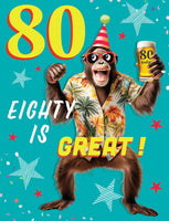 80th Birthday Card - Chuckles