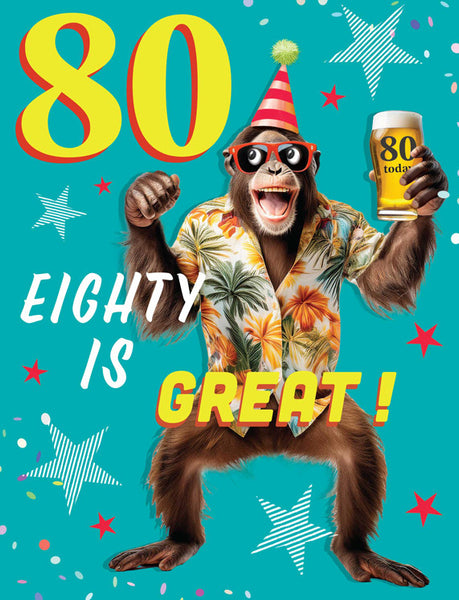 80th Birthday Card - Chuckles