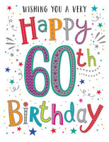 60th Birthday Card - Dazzles *
