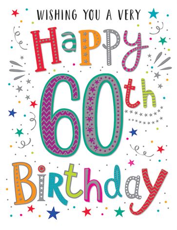 60th Birthday Card - Dazzles *
