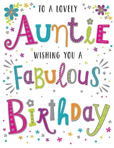 DAZZLES AUNTIE BIRTHDAY CARD**