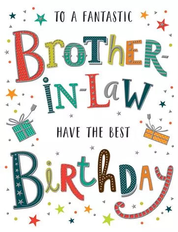 DAZZLES BROTHER IN LAW BIRTHDAY CARD **