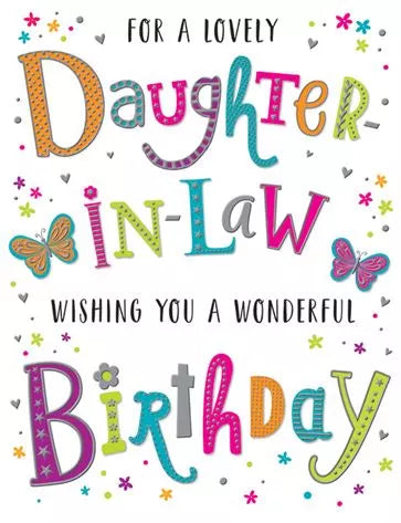 DAZZLES  DAUGHTER IN LAW BIRTHDAY CARD