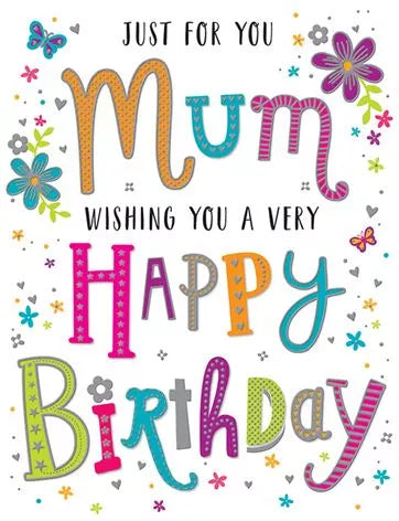 Dazzles -Mum - Birthday Card