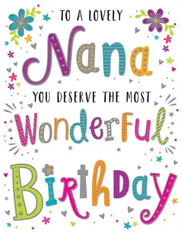 DAZZLES NANA Birthday Card