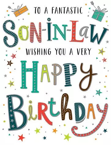 DAZZLES - SON IN LAW BIRTHDAY CARD