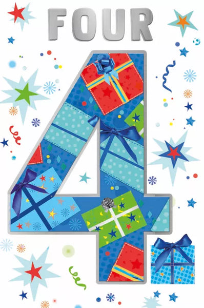 Age 4 Boy birthday Card