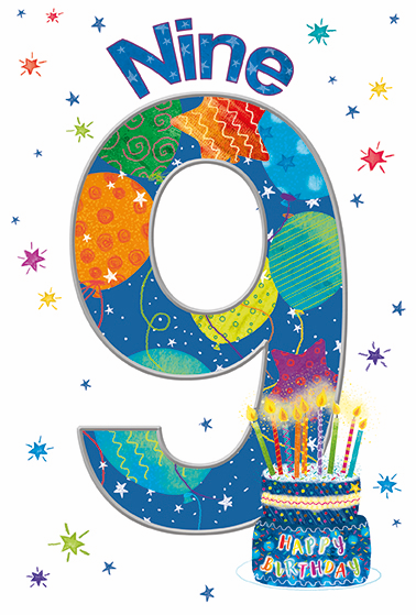 Age 9 Boy birthday Card