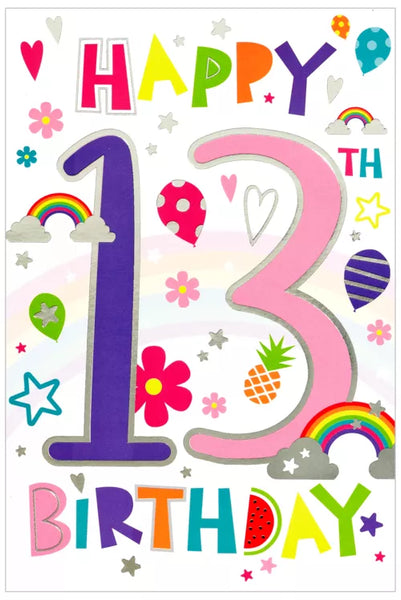 Age 13 Girl birthday Card