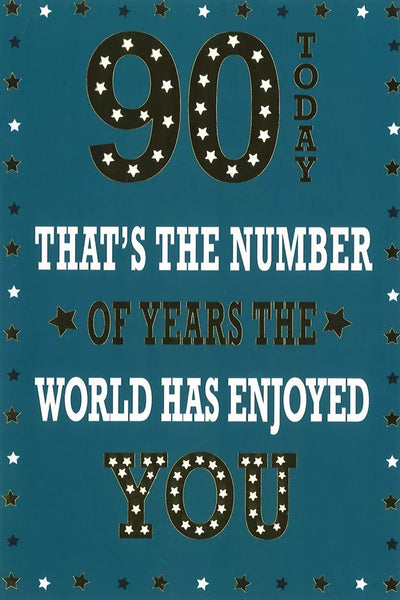 SPECIAL YEARS  AGE 90 MALE 90th BIRTHDAY CARD