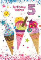 5th birthday - Ice-creams Birthday Greeting Card