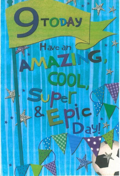 Age 9 Boy birthday Card
