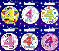 Birthday Badge - Age 4 - Boy - Assorted Designs