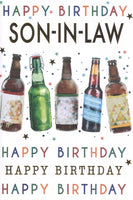"GREETINGS" SON IN LAW BIRTHDAY CARD