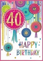 ISABELS GARDEN - AGE 40 FEMALE 40TH BIRTHDAY CARD