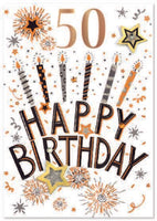 ISABEL'S GARDEN - AGE 50 MALE 50TH BIRTHDAY CARD