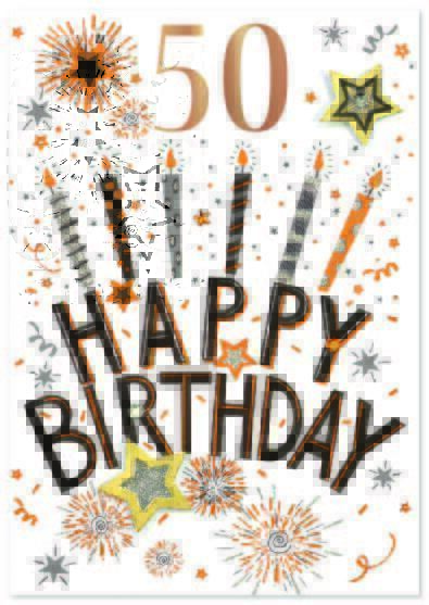 ISABEL'S GARDEN - AGE 50 MALE 50TH BIRTHDAY CARD