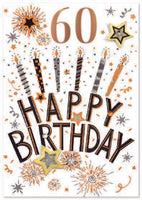 60th Birthday Card - Isabel's Garden - Candles
