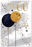60th Birthday Card -Male - Balloons