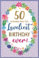 AGE 50 FEM TRAD 50TH BIRTHDAY CARD