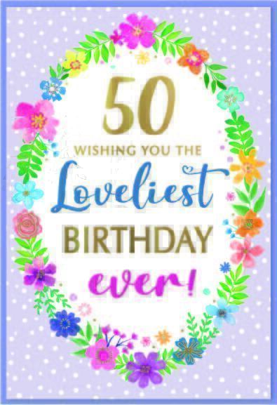 AGE 50 FEM TRAD 50TH BIRTHDAY CARD