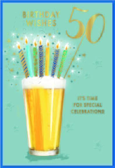 AGE 50 MALE 50TH BIRTHDAY CARD