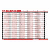 2025 840 x 600mm YEAR WALL PLANNER FLAT PACK