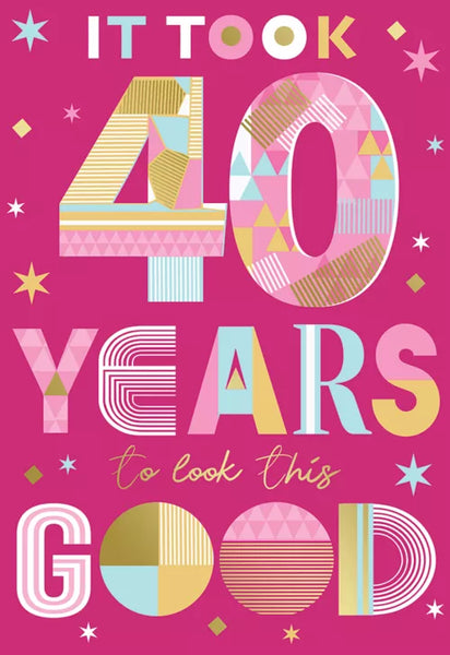 URBAN  - AGE 40 FEMALE 40TH BIRTHDAY CARD