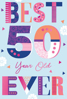 URBAN  - AGE 50 FEMALE 50TH BIRTHDAY CARD