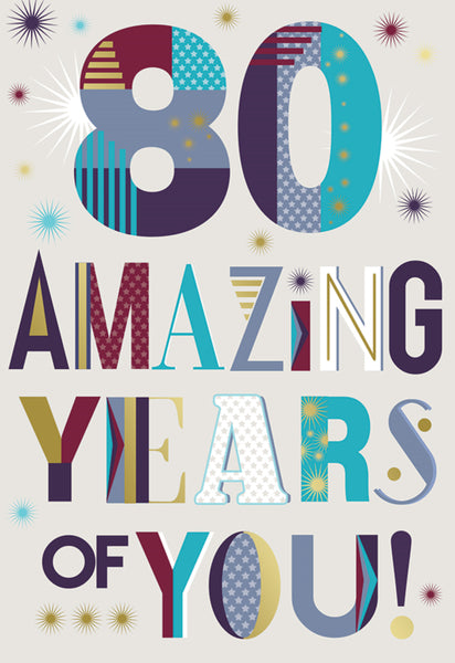 URBAN  - AGE 80 MALE 80TH BIRTHDAY CARD
