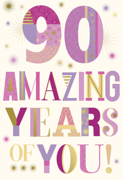 90th Female Birthday Card*