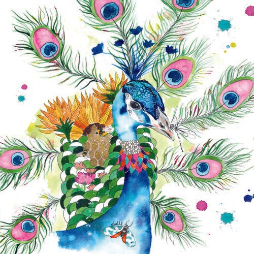 LOVE LILLY - BLANK (PEACOCK) GREETING CARD
