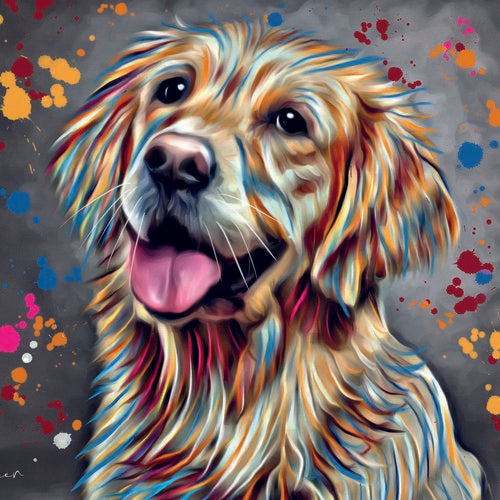 DEB BARKER - BLANK (GOLDEN RETRIEVER) GREETING CARD
