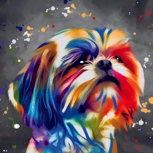 DEB BARKER - BLANK (SHIH TZU) GREETING CARD