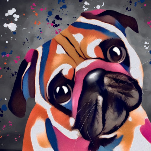 DEB BARKER - BLANK (PUG) GREETING CARD
