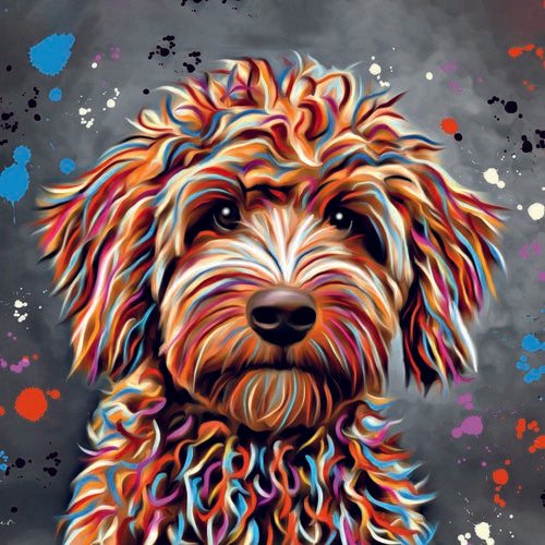 DEB BARKER - BLANK (COCKERPOO) GREETING CARD