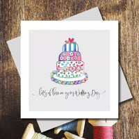 MARINA B DESIGNS PRETTY LILLY WEDDING DAY GREETING CARD -CAKE